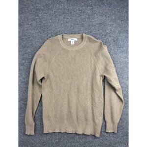 Wilt Sweater Womens Small Beige Cotton Cashmere Waffle Knit Crew Neck Pullover